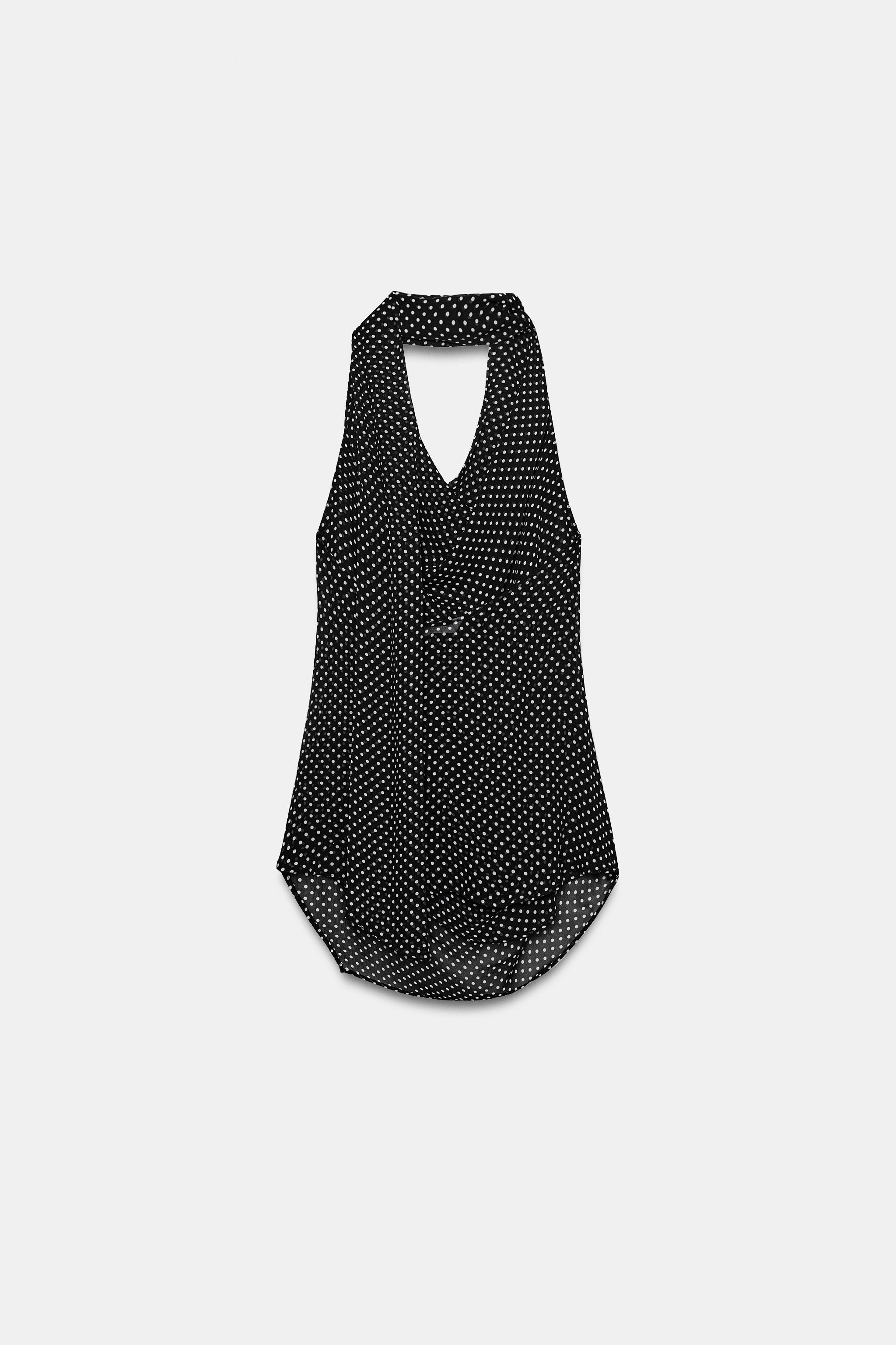 POLKA DOT HALTER TOP ZW COLLECTION